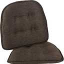 Non-Slip Chair Cushions, Assembled in USA, U-Shaped Skid-Proof Seat Pads for Dining Room, Kitchen, Office, 15"x16", 2 Pack