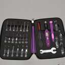 Upgraded Counting Crochet Hook Set - 24-in-1 Interchangeable Hooks Kit - Light Up, Digital Stitch & Row Counter- No Need to Move Fingers- Ergonomic for Arthritic Hands - Cool Gift