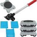 8pcs Furniture Mover Kit - Heavy Duty Furniture Moving Tool with 360 Degree Rotating Pulley, Non-Slip Rubber Handle, Lever Principle Design, Heavy Furniture Movers Slides Kit for Easy Relocation