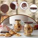 4 PCS 1 Gallon Mason Jar Lids Wooden Fits 3.7 Inch Inner Dia Replacement Mason Jar Lids Ball Glass Jar Lids Wooden Lid with Silicone Seal Canning Jars Lids Only for 1 Gallon Jars(4, Dark Acacia)