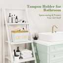 Tampon Holder for Bathroom with Hinged Lid, Feminine Product Organizer, Bathroom Period Products, Toilet Organizer, Bathroom Accessories Box for Girl Stuff (White)