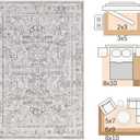jinchan Lima Kitchen Runner Rug 3x10 - Vintage Floral Machine Washable Non-Slip Hallway Runner Rug with Rubber Backing Ultra-Thin Carpet for Bedroom Laundry Room Farmhouse (3x10ft, Taupe)