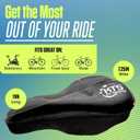 KT-Sports Exercise Bike Seat Cushion Comfort Gel Bicycle Seat Cover Padded Seat Covers for Bikes with Anti-Slip Design and Drawstring, Comfy Soft Mountain Road Bike Accessories for Men and Women