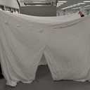 Elegant Canopy Bed Frame With Draped Curtains, Four-Poster Bed Net For Adults,, Size 6,5 x 5 Ft, White