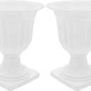 2pcs Urn Planter Flowerpot Flower Stand for Wedding Flower Pots Indoor Front Door Decorations Pots for Plants Tall Planter Outdoor Vase White, 6.7X5.5X5.5in