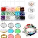 Jewelry Making Kit for Bracelet Necklace Arm Cuff Earring DIY Supplies, Butterfly Bee Charm Beads Fake Pearl Metal Wire