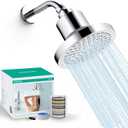 FASDUNT Filtered Shower Head, Anti-Clog High Pressure Shower Heads with 20-Stage Filter for Softening Hard Water to Improve Hair and Skin Problems (Premium Chrome)