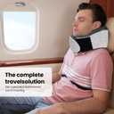 TALLGO Travel Pillow, Best Memory Foam Neck Pillow Head Support Soft Pillow for Sleeping Rest, Airplane Car & Home Use (1Grey)