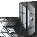 INFILAND Surface Pro 11/10/9 Case, Crystal Clear Multi-Angle Shockproof for Microsoft Surface Pro 11th Edition AI 2024, Work with Surface Pro Signature Keyboard & Slim Pen 2, Mysterious Black