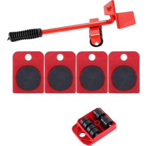 Heavy Duty Furniture Lifter with 4 Sliders Appliance Roller Moving Tools for Sofa Refrigerator Cabinet, Max Up for 150KG/330LB, Easily Redesign and Rearrange Living Space (Red)