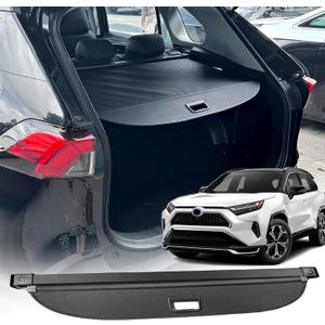 for 2019-2025 Toyota RAV4 Cargo Cover, (Carbon Fiber Look) Cargo Cover for Toyota RAV4 2025 Accessories 2019 2020 2021 2022 2023 2024 Trunk Organizer Rear Trunk Security Shielding Shade