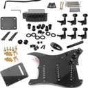 ST Style Electric Guitar Full Set DIY Accessory Kit Including Prewired Pickguard Bridge SSS Pickups and Other Accessories Black
