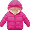 LAVIQK Baby Boys Girls Toddlers Winter Coats Puffer Jacket Hooded Down Snow Jacket Coat Outerwear (4-5T, 6-Rose Red)