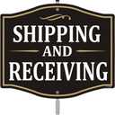 Shipping and Receiving Sign 12" x 10" With 28" Long Metal Stakes Packages Sign With Stand Aluminum Outdoor Use Yard Business Sign
