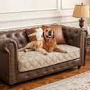 Ameritex Waterproof Dog Bed Cover Pet Blanket with Anti-Slip Back for Furniture Bed Couch Sofa (30x53 Inch (Pack of 1), Beige)