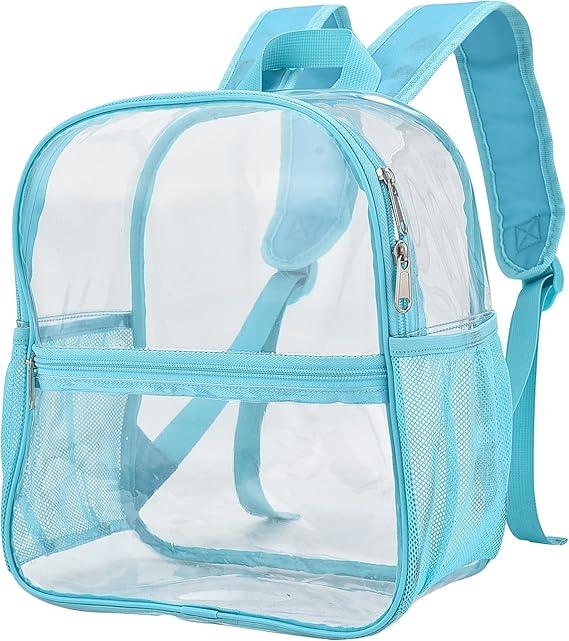 USPECLARE Clear Backpack for Stadium Approved 12612, Water proof Clear Bag for Stadium Events and Concert Work Sport Event (Blue Pvc)