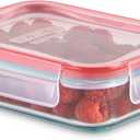 Pyrex Freshlock Glass Food Storage Container, Airtight & Leakproof Locking Lids, Freezer Dishwasher Microwave Safe, 1 Cup