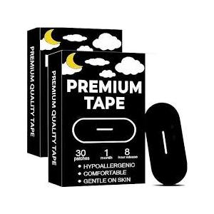 Black Premium Tape (60 Pack)  Pain Free Removal, Hypoallergenic, Latex Free & Gentle On Skin  Skin Friendly Adhesive Cotton Tape