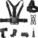 Mobile Phone Chest Strap Harness Mount Head Strap Holder Kit for POV/VLOG,Cell Phone Clip Compatible with iPhone,Samsung,GoPro Hero 9, 8,7, 6, 5, 4, 3,2, 1,AKASO,DJI Osmo,and Action Cameras