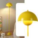 Modern Floor Lamp for Bedroom-Tall Floor Lamps for Living Room-Corner LED Boho Floor Lamp for Office Vintage Industrial Flower Floor Lamps Standing Unique Mid Century Lamp , Yellow 