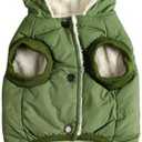 Vecomfy Fleece Lining Extra Warm Dog Hoodie in Winter,Small Dog Jacket Puppy Coats with Hooded Green S