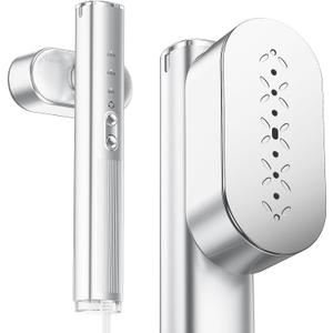 Travel Steamer for Clothes,100-240V Portable Garment Steamer, SteamerIron 2 In 1,30s Fast Heat-up,120ml Water Tank,Large Ceramic Heat Panel,HandheldSteamer for Global  Europe Traveling,Silver