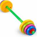 Liberty Imports Kids Barbell Weight Set - Adjustable Workout Toy Equipment for Children Pretend Play Exercise - Toddler Beginner Gym, Fitness, Weightlifting and Powerlifting (32 inches)