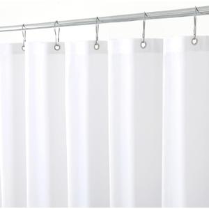 Biscaynebay Hotel Quality Fabric Shower Curtain Liners 72" X 72", White Water Resistant Bathroom Curtains Rust Resistant Grommets Weighted Bottom Hem Machine Washable