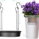 Adjustable Planter Inserts for Large Pots, Made of Thickened PP Material. They Can Be Used as a Substitute for Plant Risers for Inside Pots. Used to Reduce Soil Filling(1, large size for 14"-20")