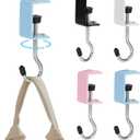4 Pack Adjustable Purse Hooks for Table & Desk - 50lb Capacity Heavy-Duty Alloy Backpack Hanger, Purse Hanger for Handbag, Headphone, Umbrellas, Space-Saving Purse Organizer (Multicolor)