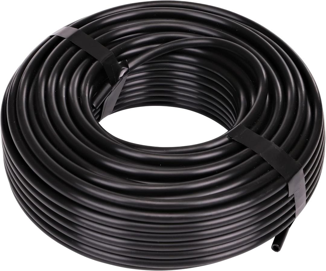 Raindrip 016010T 1/4-Inch Drip Irrigation Supply Tubing, 100-Foot., for Drip Irrigation, Drip Emitters, Irrigation Parts, Systems, Black Polyethylene