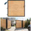 Gyykzz 6 ft. H x 6 ft. W Driveway Gate Frame Kit, Anti-Sag Heavy Duty Single Steel Frame, DIY Wood Gate for Outdoor Entrances, Black Coated Fence Gates for Garden, Driveway, Yard (Wood Not Included)