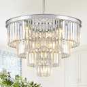 Modern Chrome Crystal Chandeliers 24 Luxury Chandeliers 4-Tier 12 Lights K9 Crystal Round Ceiling Pendant Light Fixture Contemporary for Living Dining Room Foyer Staircase Bedroom