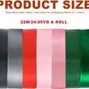 7 Colors Rainbow Ribbon Solid Color Assortment, 22m Each Double Face Satin Ribbon for Gift Wrapping, Colored Ribbons Bulk for Wedding/Hair Bows/DIY Crafts/Holiday/Wreath/Balloon/Bouquet (#7C)