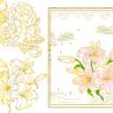 GLOBLELAND Peony and Lily Flowers Hot Foil Plate for DIY Foil Paper Embossing Scrapbooking Decor Greeting Cards Making Wedding Birthday Invitation,Matte Platinum