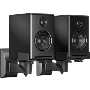 suptek Small Dual Side Clamping Bookshelf Speaker Wall Mounting Bracket for Small Surrounding Sound Speakers, Hold up to 55lbs Black SPM201SB