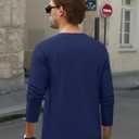 Cotrasen Men's Long Sleeve Shirts Cotton Crew Neck Pocket T Shirts Moisture Wicking Soft Comfort Casual Tee Shirts (M)