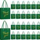 Honoson 30 Pcs Mini Gift Bag with Handle 4 x 2.75 x 4.5'' Small Thank You Paper Bag for Wedding Baby Shower Birthday Graduation Thanksgiving Party Favor Supplies(Dark Green)