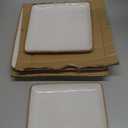 Famiware Dinnerware Sets for 8, Ocean Square 24-Piece Kitchen Plates and Bowls Sets, Microwave and Dishwasher Safe, Scratch Resistant, Cappuccino White