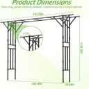 Garden Arch Trellis - 141.7" L106.3" H Extra Large Flat Top Arbor Trellis with Coated Steel Pipe, Trellis for Climbing Plants Outdoor, Heavy Duty Abor Archway for Wedding Decor(25MM Pipe)