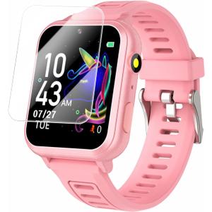 Cosjoype Kids Game Smart Watch Gift for Girls Age 6-12, 24 Puzzle Games HD Touch Screen Kids Watches with Video Camera Music Player Pedometer Flashlight 12/24hr Toys for 7 8 9 10 11 12 Year Old Girls