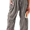 TARSE Womens Linen Wide Leg Pants Casual Loose Drawstring Summer 2026 Beach Travel Vacation Palazzo Harem Pants with Pockets (M)