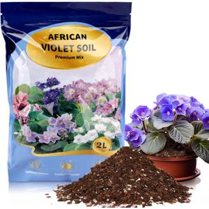 African Violet Potting Soil Mix 2qt, Pre-Mixed Acid Soil Ideal for African Violets to Ensure Optimal Nutrient Uptake and Vibrant Blooms