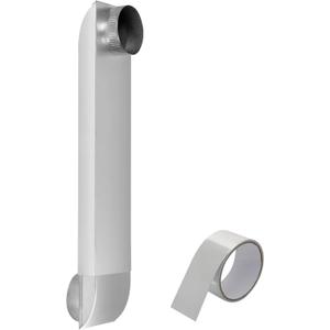 Periscope Dryer Vent, 4" Adjustable Dryer Vent Connector Kit, 304 Stainless Steel Telescoping Dryer Vent Pipe, 21"-38" Extension, Slim Flat Exhaust Duct Hose for Tight Space, Replacement Vents