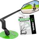 RBRL Bicycle Mirror, Aluminum Alloy Bike Mirror Handlebar Mount, Anti-shake & Break-proof, Foldable HD Real Glass Rotatable Ebike Accessories, Bike Rear View Mirror for Ebike Scooter (Right)