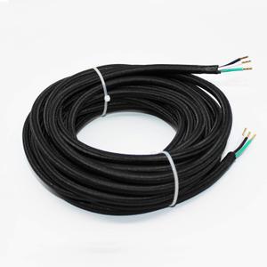 18/3 20Ft Vintage Electrical Wire Rayon Covered Lamp Cord Braided Black 18 AWG 3 Conductor Flexible Fabric Pendant Lighting Power(10A)