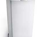 simplehuman 40 Liter / 10.6 Gallon Slim Kitchen Step Trash Can With Secure Slide Lock, White Plastic