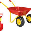 VIVOHOME Kids Wheelbarrow Children Garden cart with Toddler Gardening Tool Set Child Wheel Barrel Outdoor Indoor Toys Gift Red