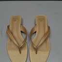 DOEYG Raffia Heels Sandals Summer Beach Flip Flops Heels Square Open Toe Heeled Sandals Dressy Comfortable Slip on Thong Sandal, 8.5M