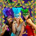 50FT Mardi Gras Tinsel Garland, Purple Green Gold Glitter Tinsel Garland Metallic Twist Foil Hanging Decor for Carnival Party Indoor Outdoor Mardi Gras Decorations (Style 3)